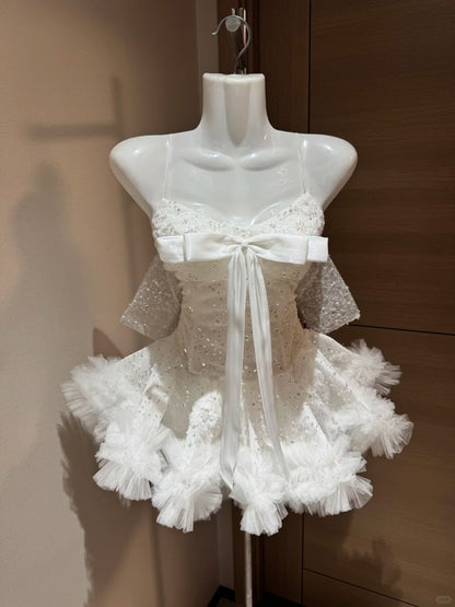 Cute Ball Gown Spaghetti Straps White Tulle Night In Rio Inspo Hoco Dress Ideas Homecoming Dresses RB4035