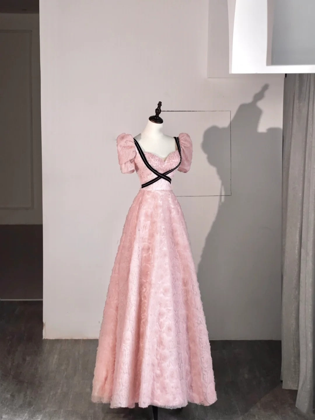 Cute A line Sweetheart Pink Lace Senior Prom Dresses High School Long Formal Dress N1272