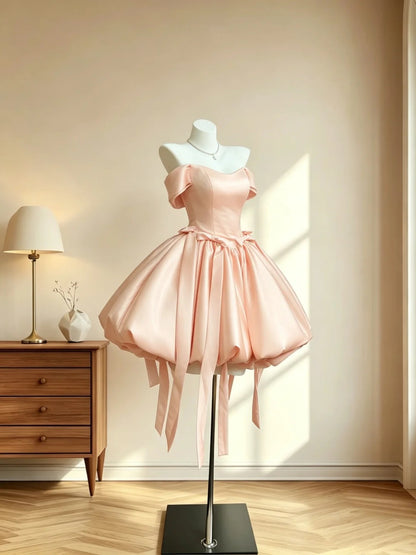 Pretty Outfit Ideas For Teens Girls Mini Senior Inspo Short Blush Pink Ball Gown Birthday Outfits Homecoming Dress RB3060
