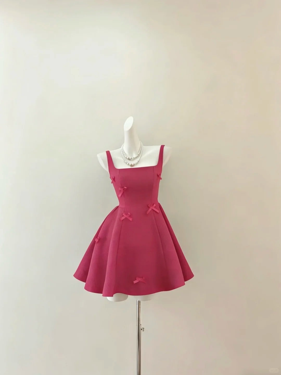 Cute Ball Gown Square Neck Hot Pink Satin Mini Short Cocktail Dress Homecoming Dresses Ideas Hoco Outfits RB4849