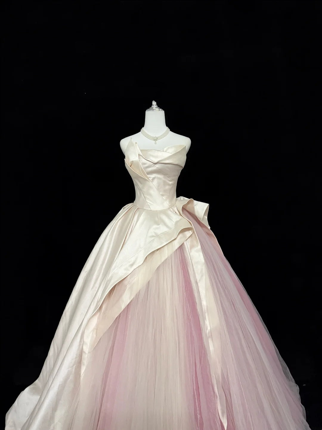 Cute Sweet 16 Dresses Long Ball Gown Strapless Pink Satin Tulle Formal Sweet Sixteen Birthday Gown RC0260