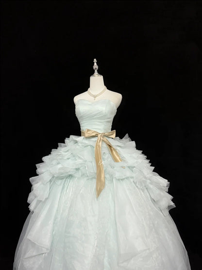 Sweet 16 Dresses Long Ball Gown Sweet Sixteen Long Birthday Dress Sweetheart Green Formal Gown RC0346