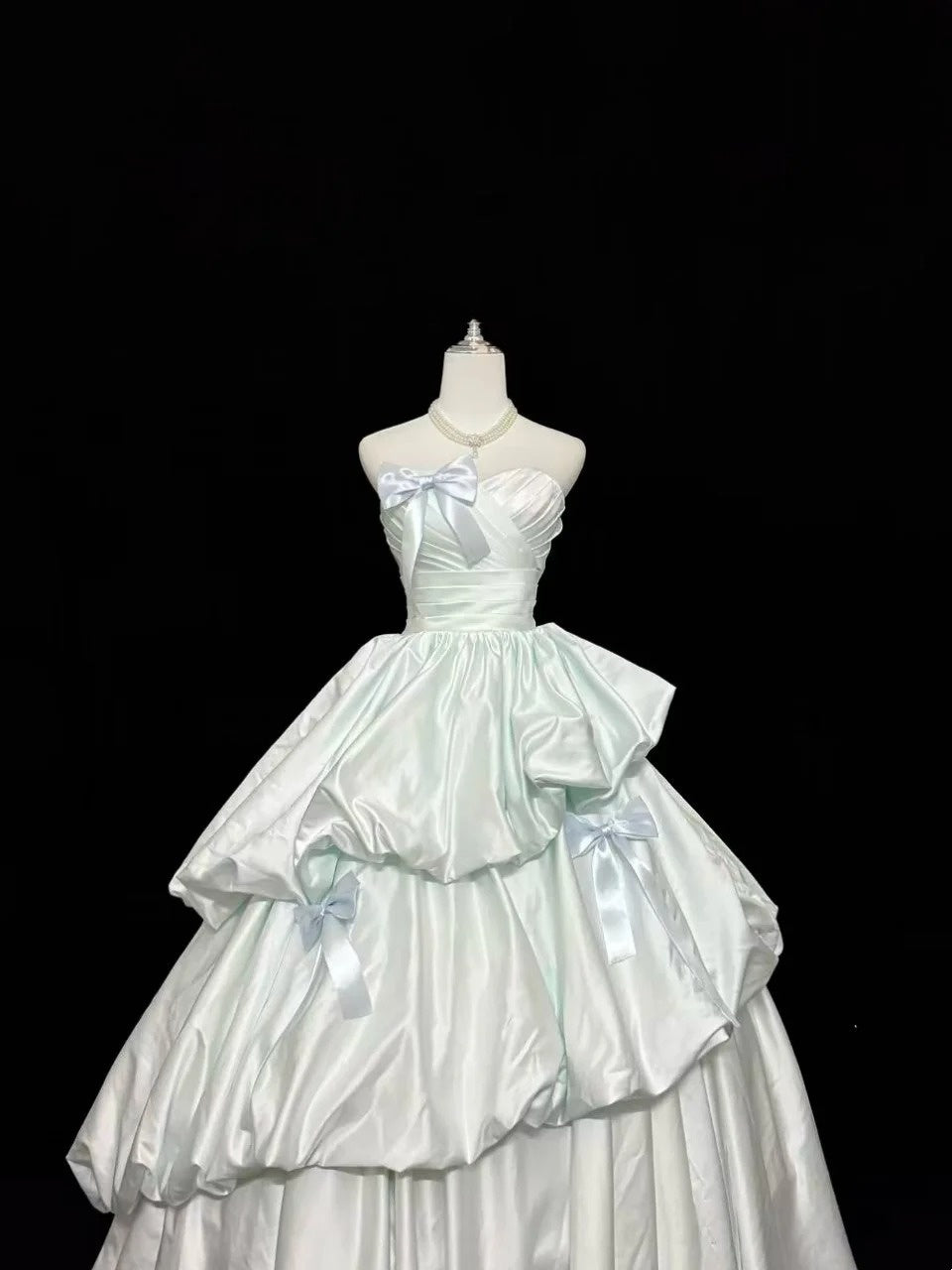 Sweet 16 Dresses Long Ball Gown Sweet Sixteen Long Birthday Dress Strapless Light Sky Blue Formal Gown RC0282