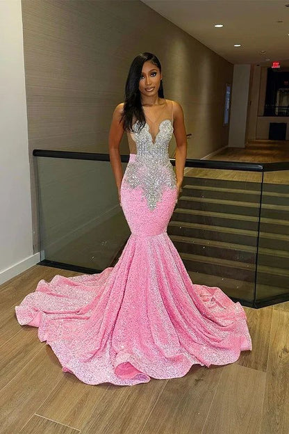 Shoulder Straps Luxurious Tulle Mermaid Prom Dress N1508