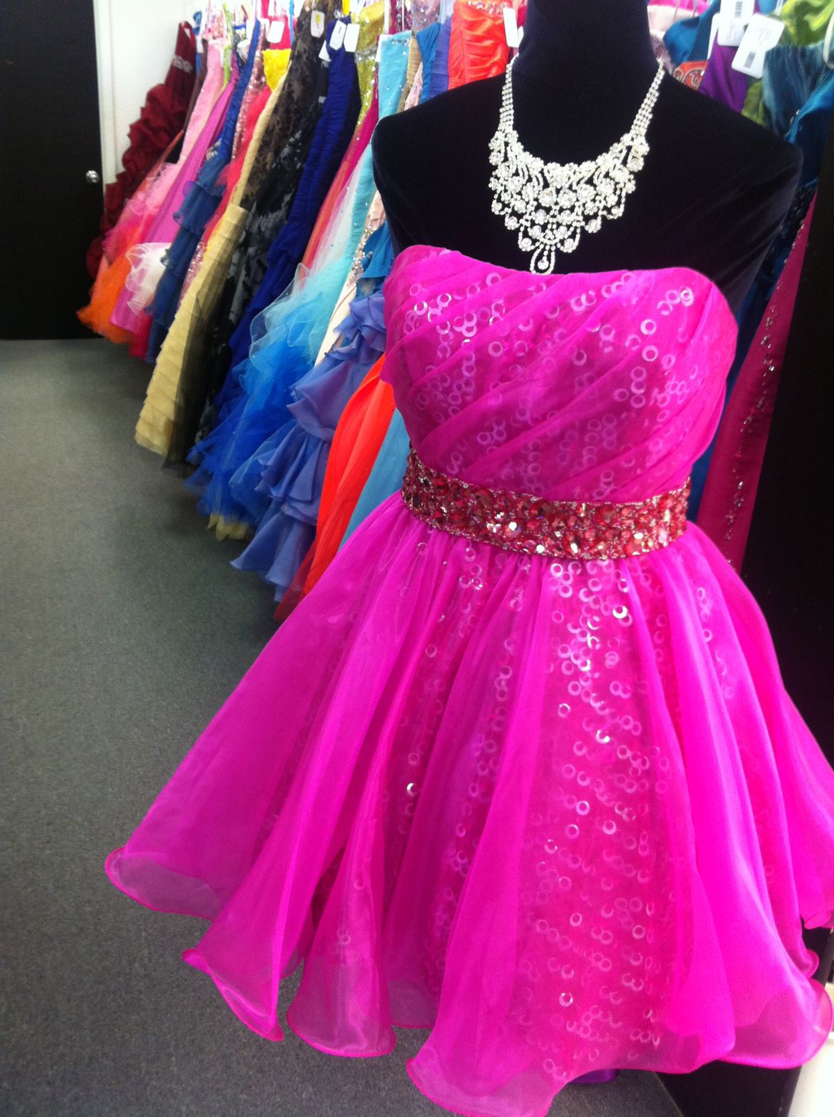 Vintage Hoco Dress Sweetheart Hot Pink Tulle Ball Gown Homecoming Party Dress RB9479