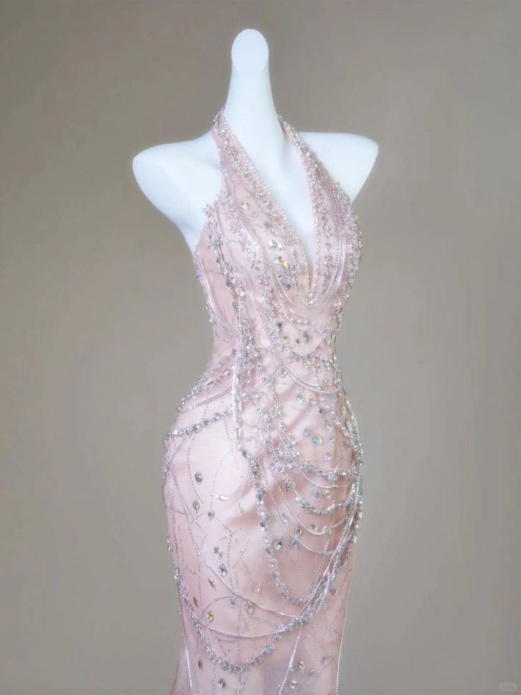 Classy Mermaid Halter Pink Sequin For Senior Teens Girls People Long Prom Dresses Formal Dress 20th Birthday Outfits N135