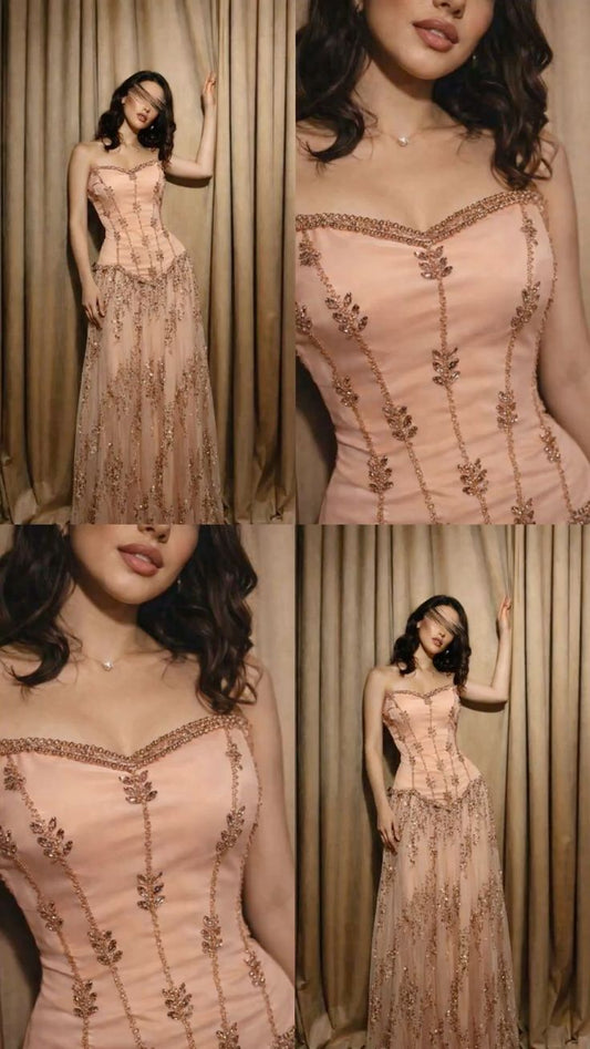 Pretty A line Sweetheart Pink With Beaded Bodice Long Prom Dresses Formal Dress 18th Birthday Outfits Party Gowns N215