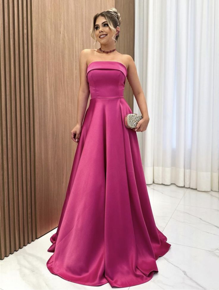 Pretty A line Strapless Pink With Beaded Bodice Long Prom Dresses Formal Dress Wedding Guest Outfits Party Gowns N219