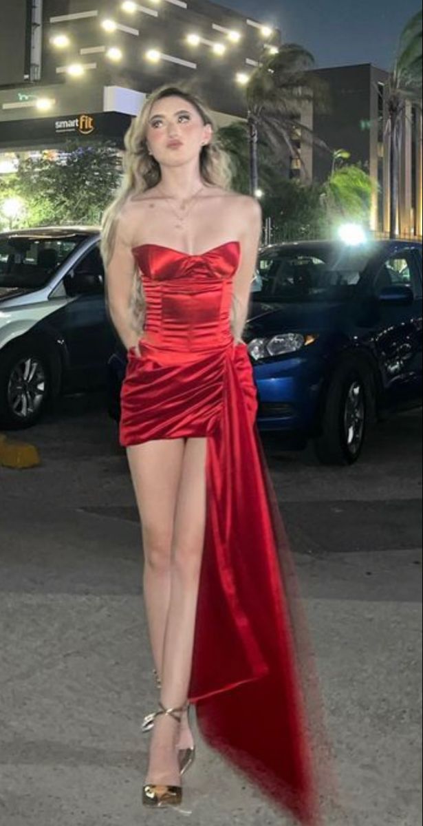 Unique Sheath Sweetheart Red Satin Short 18th Birthday Dress Homecoming Dresses Cocktail Gown AB007