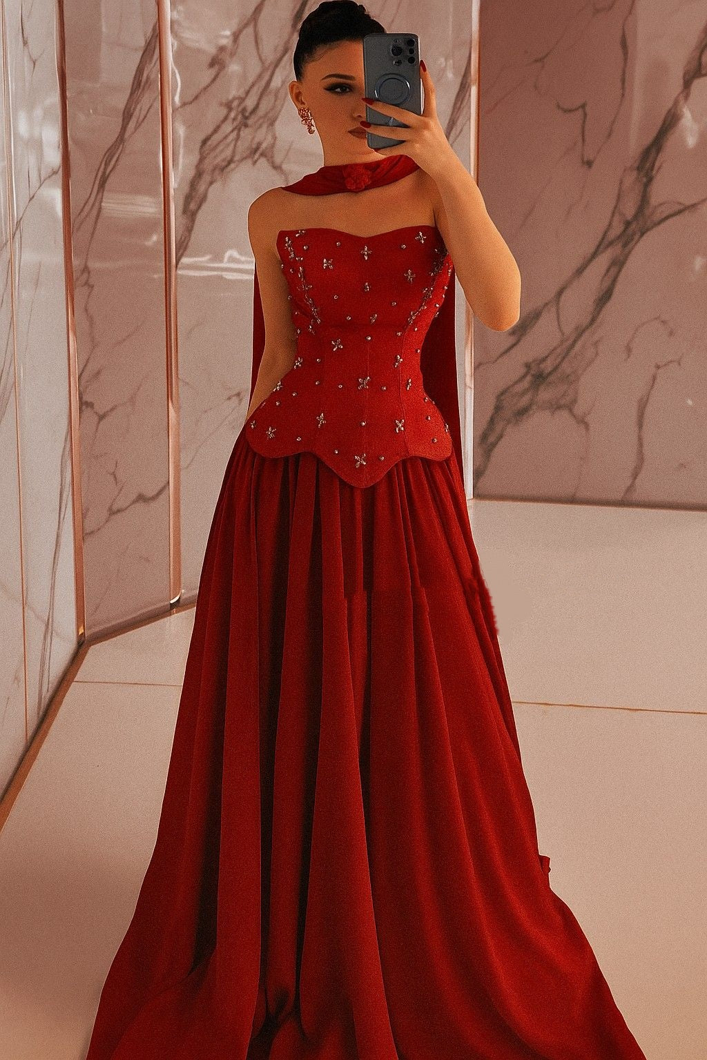 Classy A line Sweetheart Red Satin Prom Dresses Inspo For Teens Formal Dress Party Outfits Prom Gowns AB008