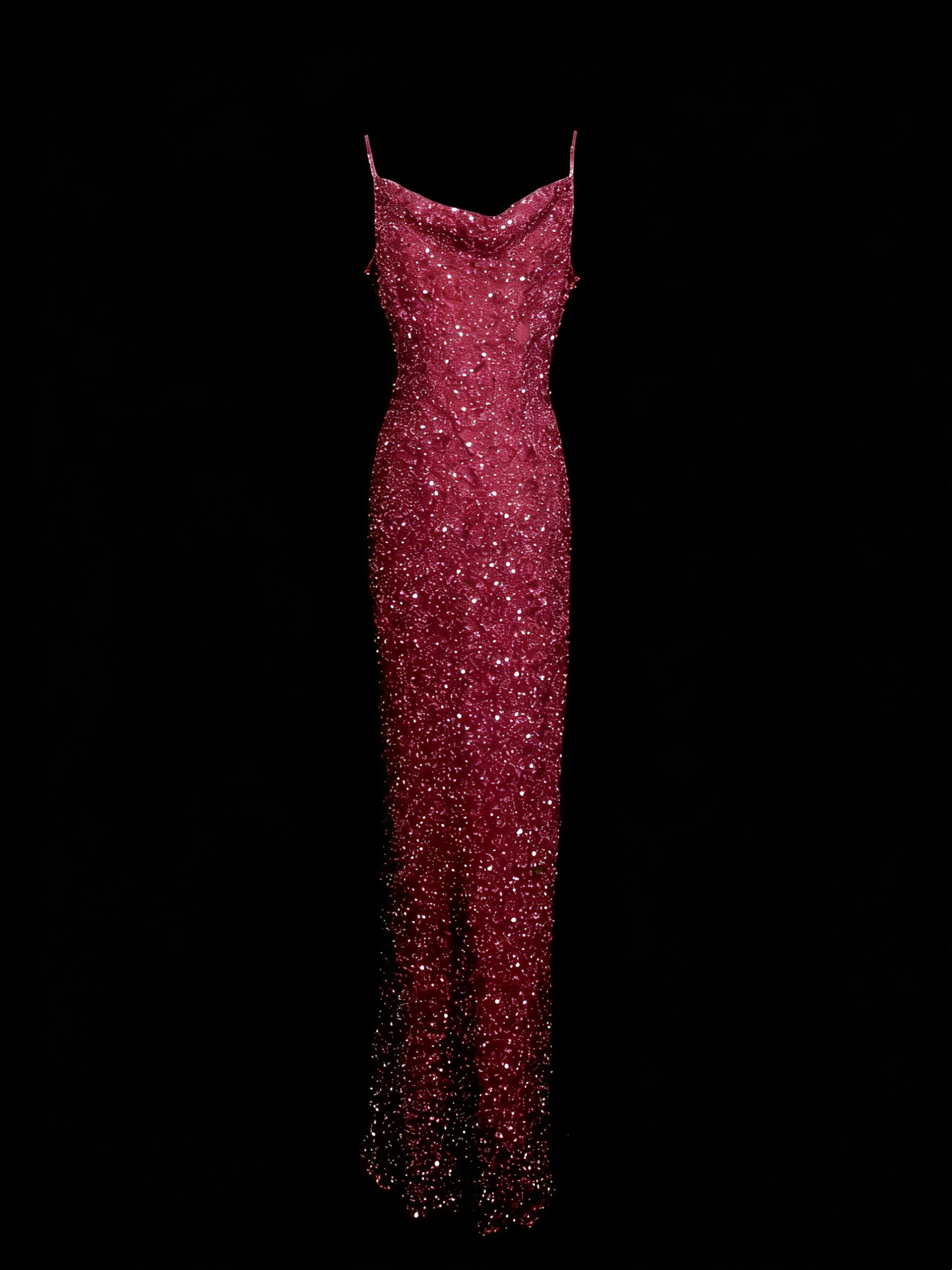Vintage Fashion Night Aesthetic Mermaid Spaghetti Straps 80s 70s 90s Sequins College Formal Outfit Long Prom Graduation Dresses N1149
