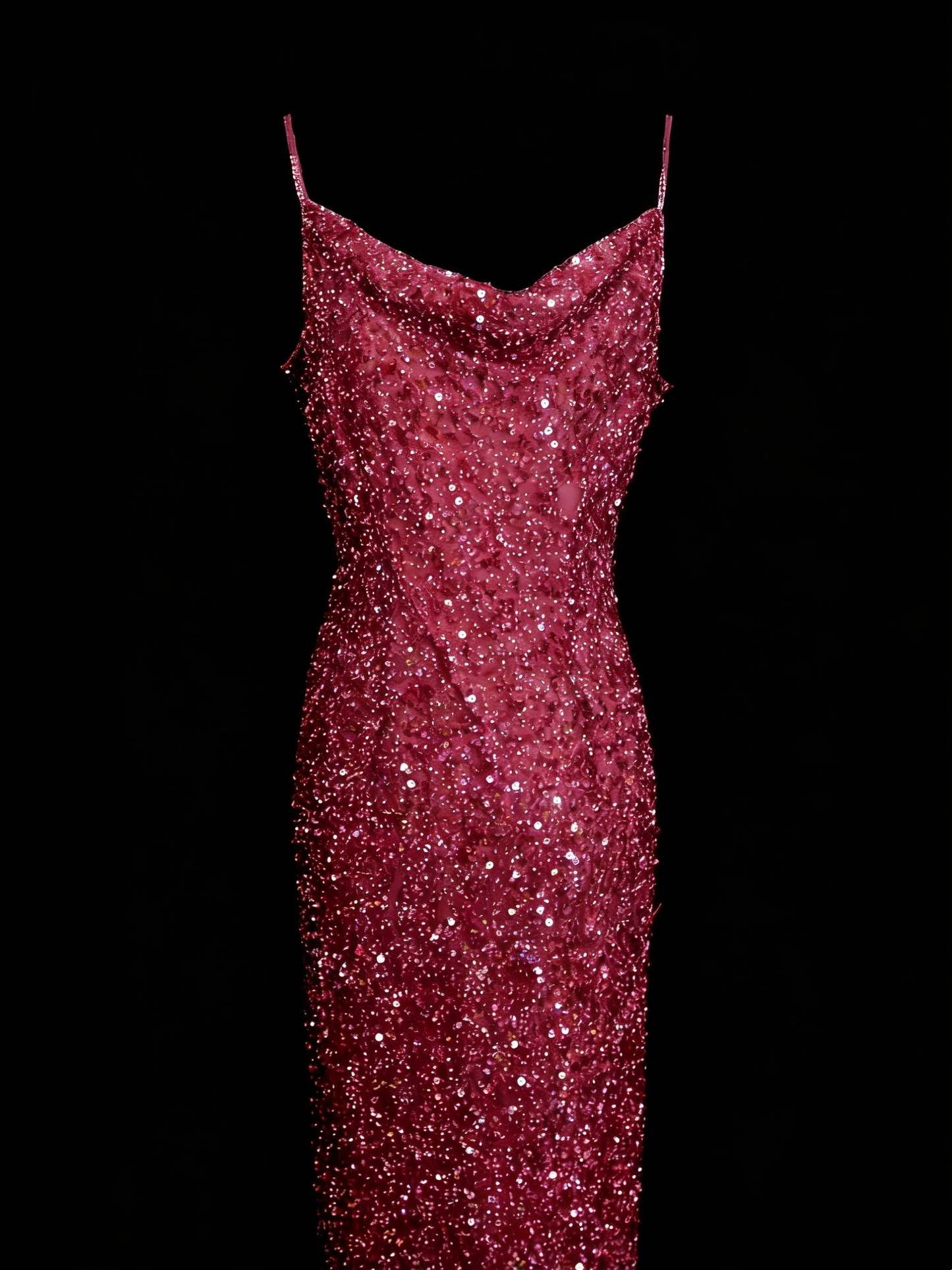 Vintage Fashion Night Aesthetic Mermaid Spaghetti Straps 80s 70s 90s Sequins College Formal Outfit Long Prom Graduation Dresses N1149