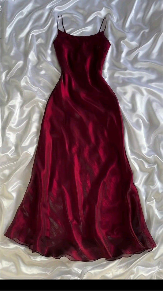 Sexy Mermaid Spaghetti Straps Wine Red Organza Evening For Women Party Dresses Long Formal Prom Dresses 21st Birthday Gowns AB1315