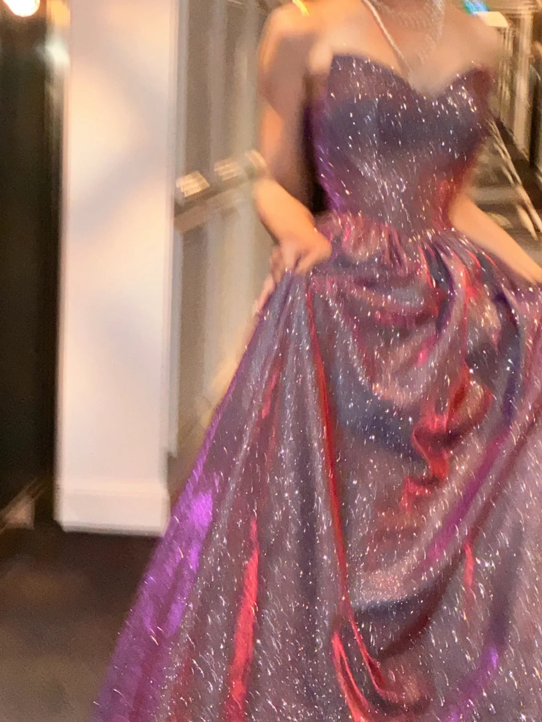 Shinning Ball Gown Sweetheart Lilac Sequin With Silver Corset Fitted Prom Dresses Formal Outfits Evening Dress RB8271