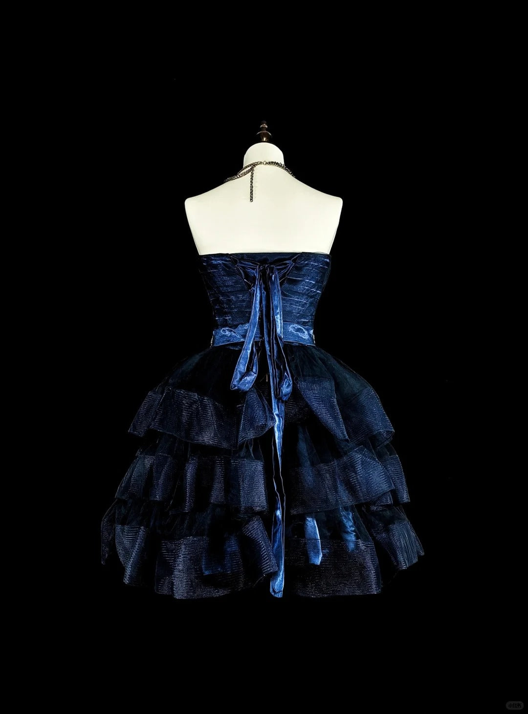 Pretty Ball Gown Strapless Navy Blue Tulle Graduation Short Mini Homecoming Dresses Hoco Dress N2718