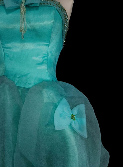 Unique Ball Gown Strapless Green Tulle Inspo 2000s Hoco Gowns Short Inspo Homecoming Dresses N1367