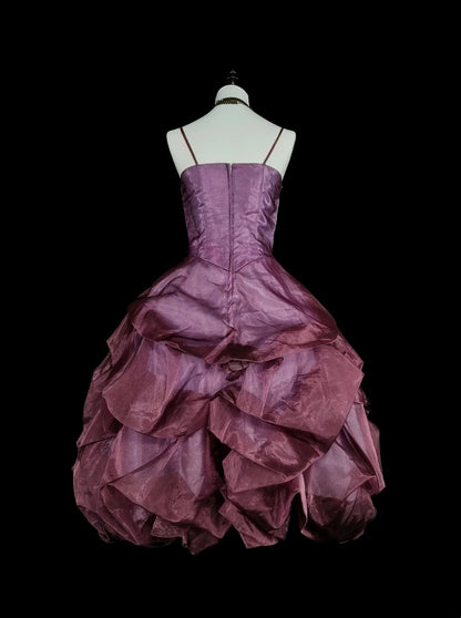 Unique Ball Gown Spaghetti Straps Purple Inspo Vintage Fashion 2000s Hoco Short Inspo Homecoming Dresses N2018