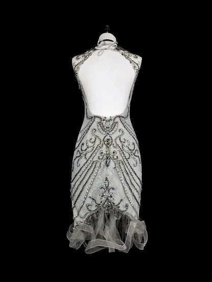 Unique Sheath Tight Bodycon Grey Inspo Vintage Fashion 2000s Hoco Short Inspo Homecoming Dresses N2016