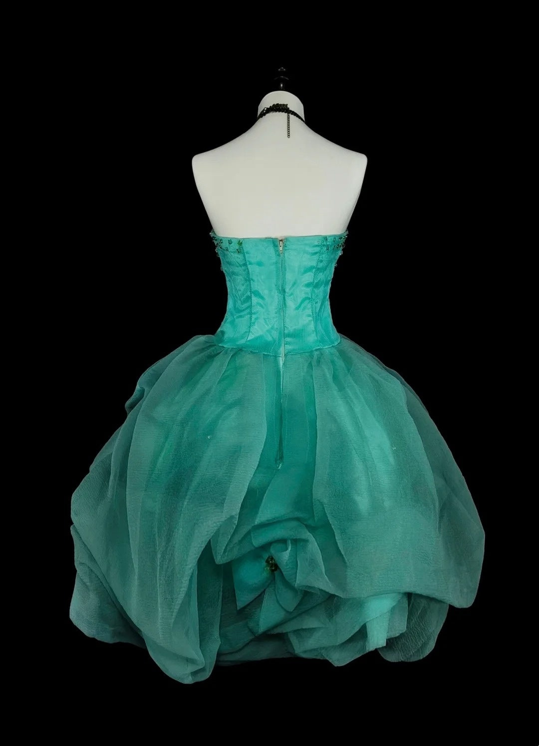 Unique Ball Gown Strapless Green Tulle Inspo 2000s Hoco Gowns Short Inspo Homecoming Dresses N1367