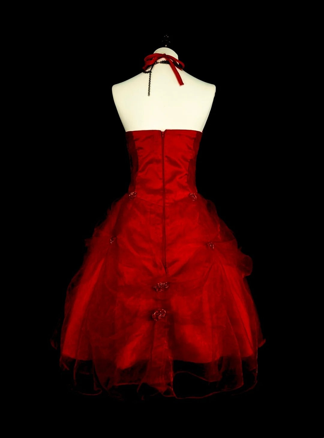 Unique Ball Gown Halter Tulle Red Inspo Vintage Fashion 2000s Hoco Gowns Short Inspo Homecoming Dresses N2019