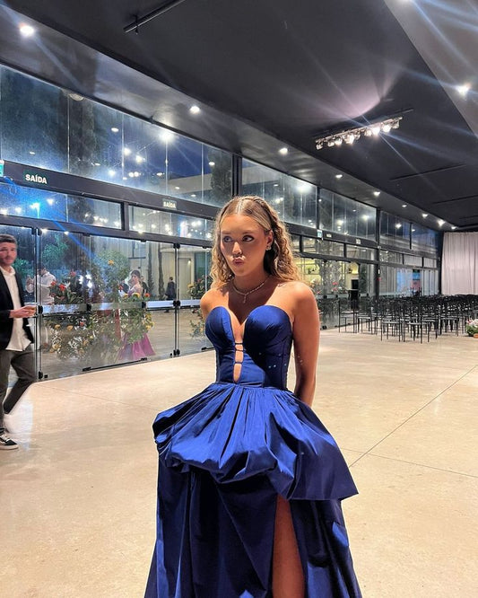 Graceful Ball Gown Sweetheart Taffeta Sleeveless Pleated Prom Dress Formal Evening Dress Party Gowns AB426