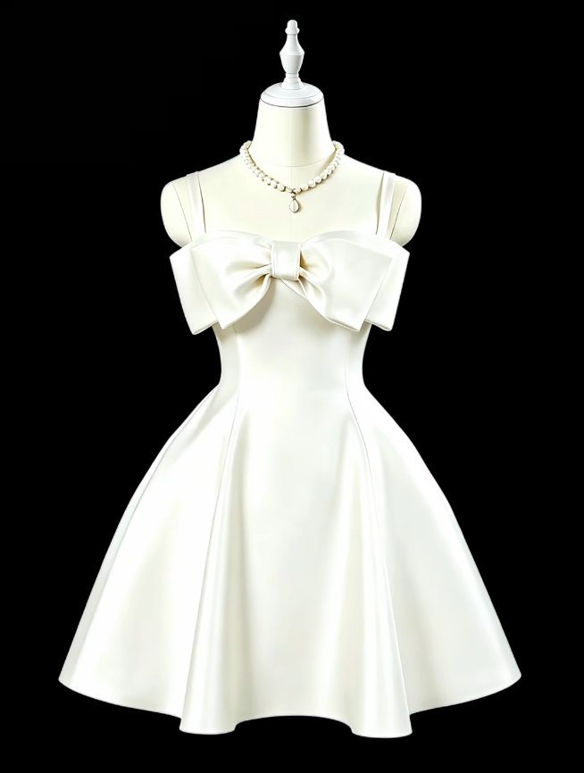 Unique Ball Gown Spaghetti Straps Ivory Mini University Ideas Homecoming Dresses Inspo Short Hoco Court Gowns RB7192