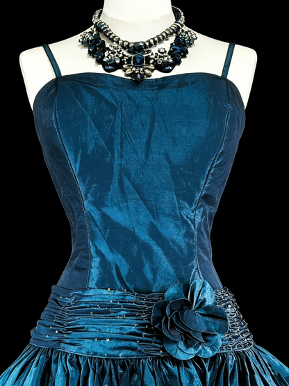 Vintage Ball Gown Spaghetti Strap Blue Short Inspo 2000s Hoco Gowns Inspo Homecoming Dresses N1613