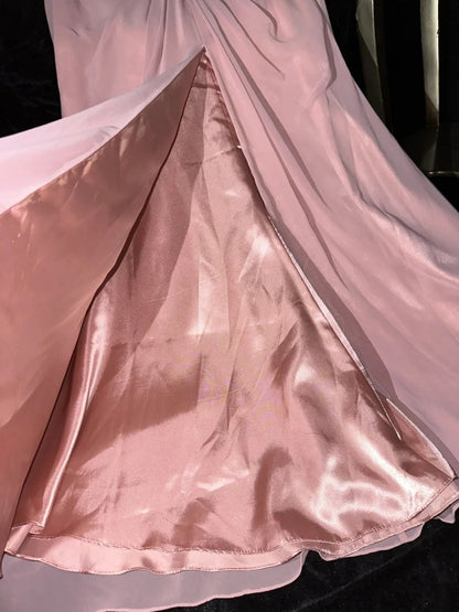 Dreamy Mermaid Sweetheart Pink Chiffon Tulle With Appliqued Slit School Dances Prom Dresses 8th Grade Formal Outfits Evening Dress RB8394