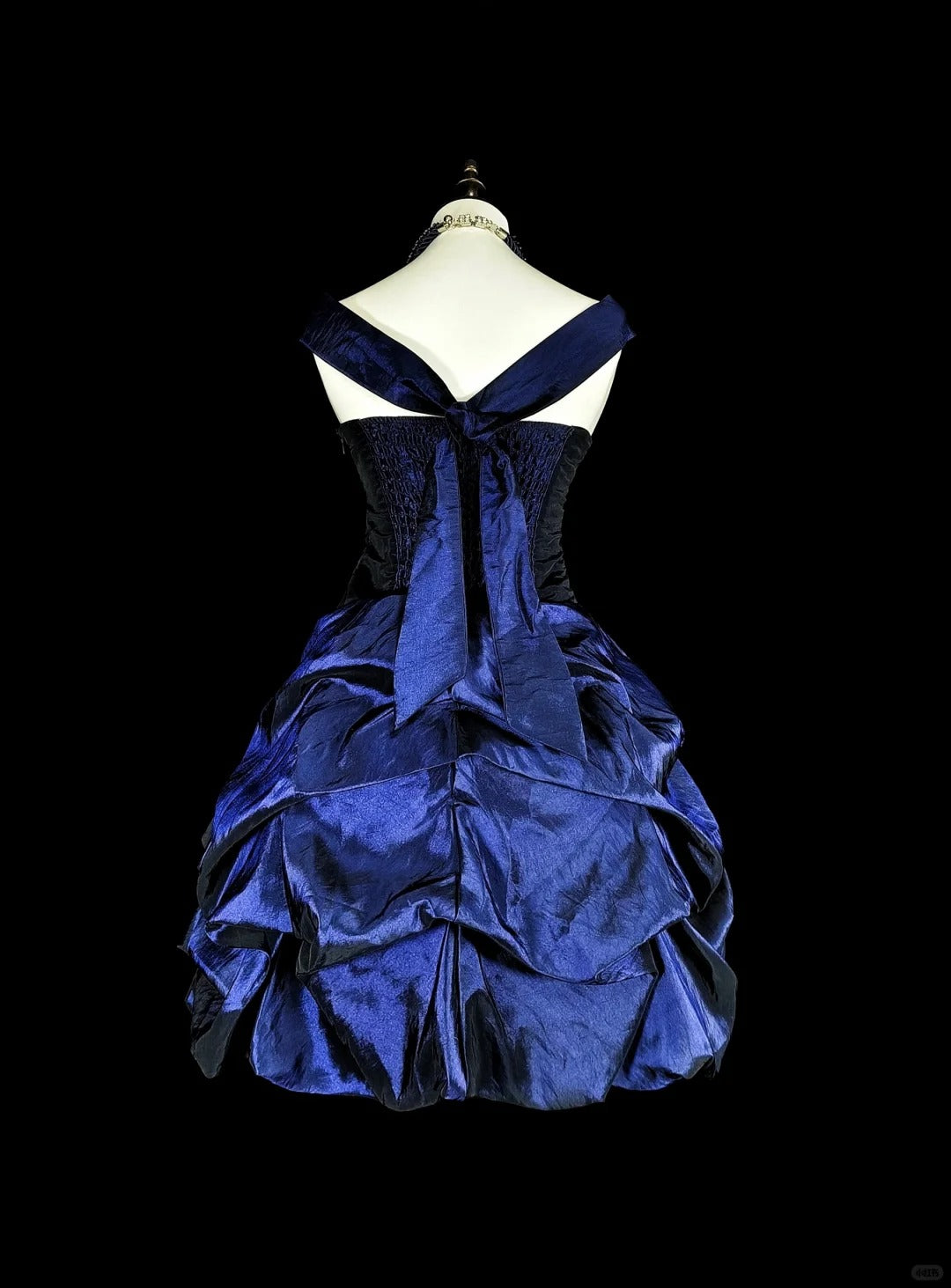 Vintage Ball Gown Halter Navy Blue Graduation Short Mini Homecoming Dresses Hoco Dress N2719