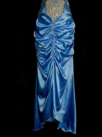 Vintage Prom Dresses Aesthetic 1960s Retro Halter Mermaid Beaded Long Party Dress N2144