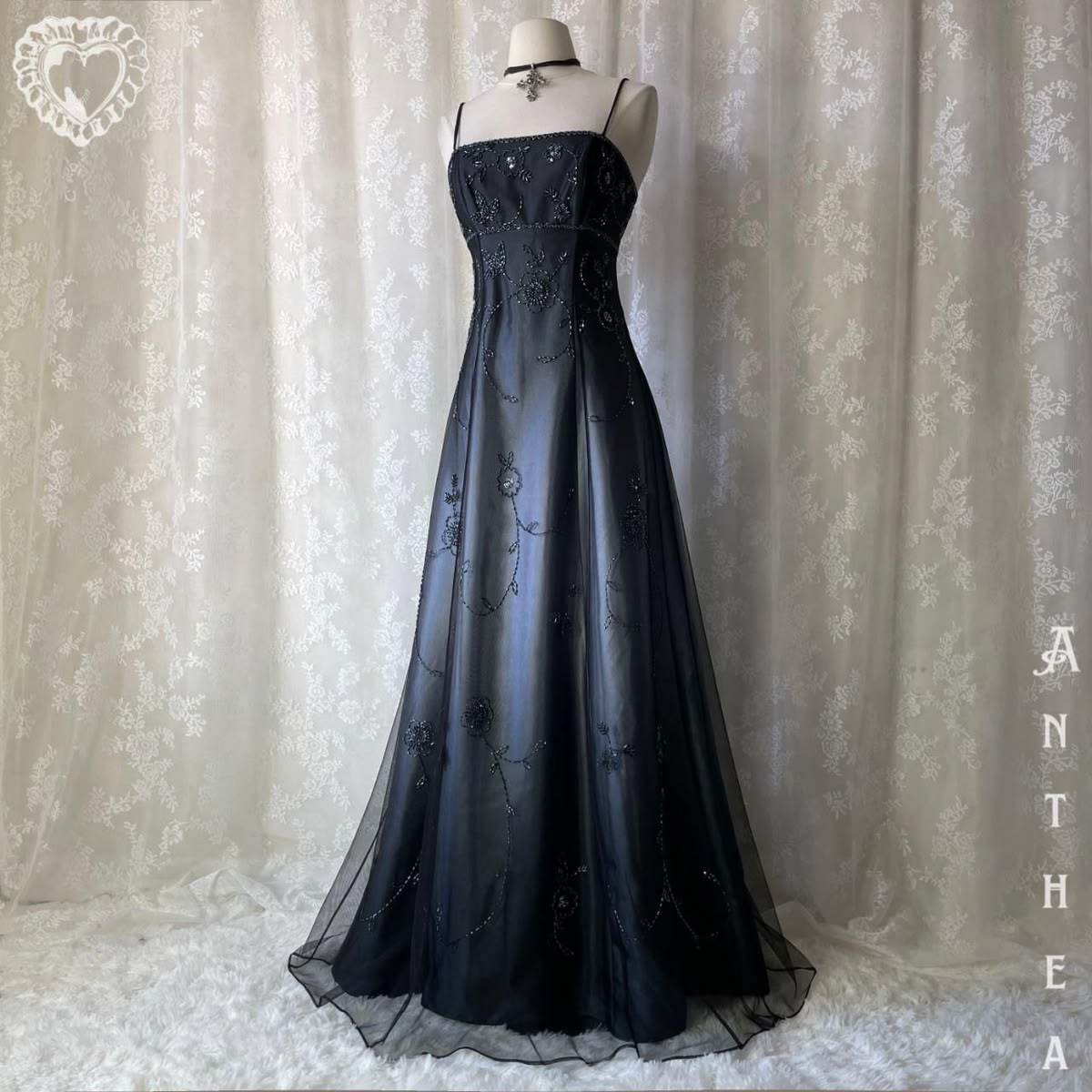 Elegant A line Spaghetti Straps Ombre Black Gradient Long Floor Length Prom Dress Inspiration Prom Dresses RC905
