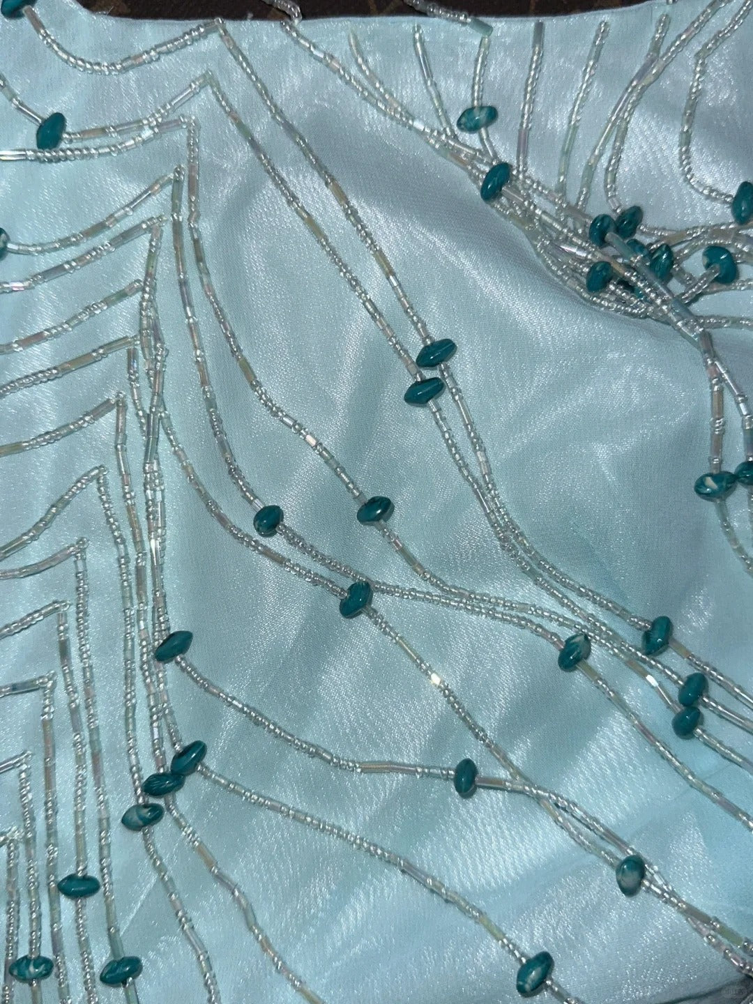 Dreamy Mermaid Spaghetti Straps Light Sky Blue Chiffon With Beading School Dances Prom Dresses 8th Grade Formal Outfits Evening Dress RB8397