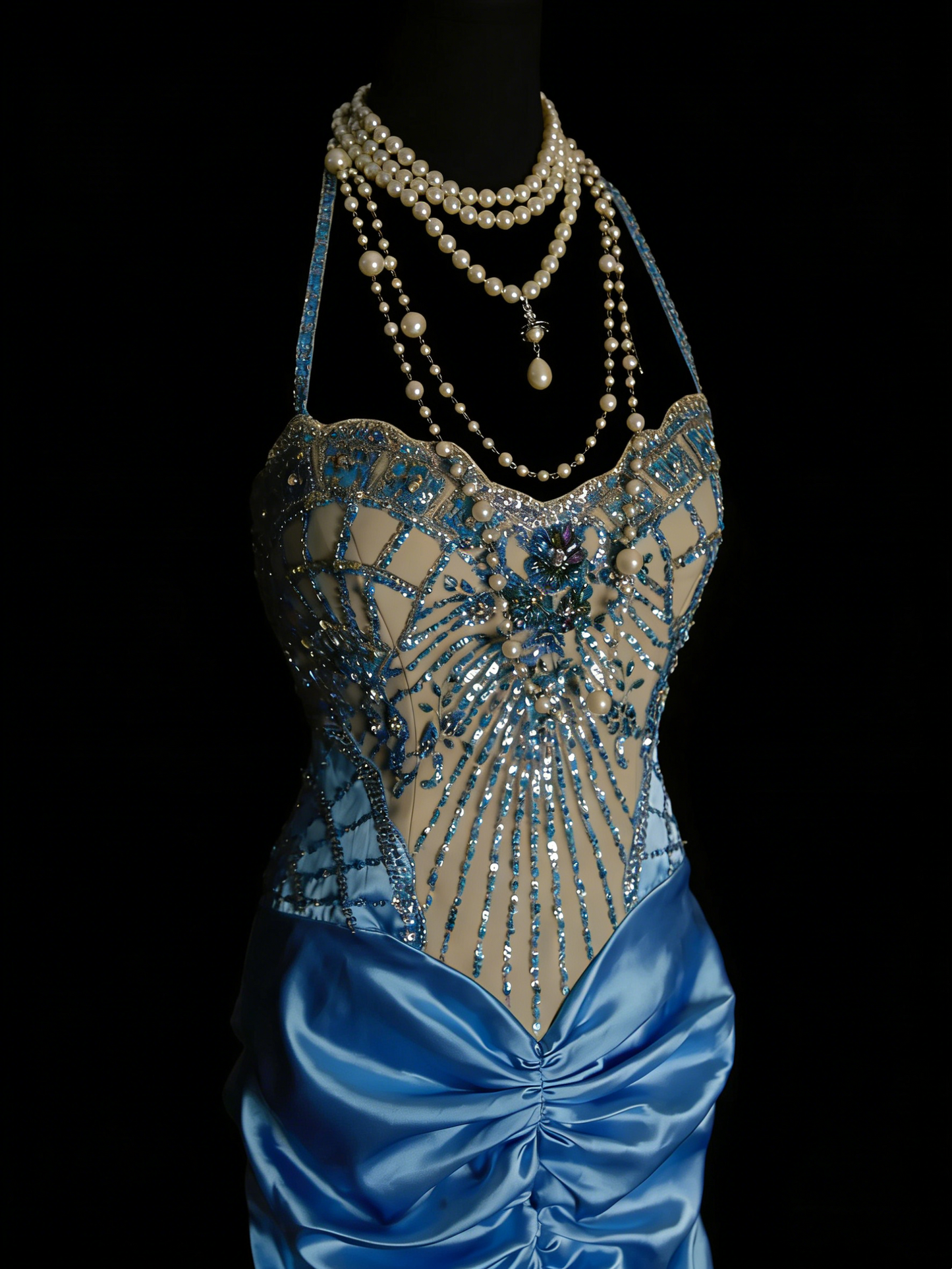 Vintage Prom Dresses Aesthetic 1960s Retro Halter Mermaid Beaded Long Party Dress N2144