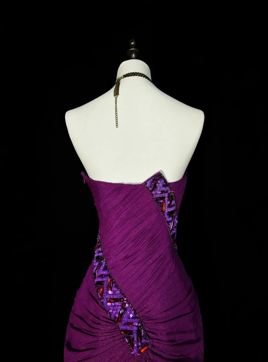 Vintage Mermaid Sweetheart With Beaded Purple Long Summer Beach Black Tie Prom Dresses Spring Formal Party Dress N1420
