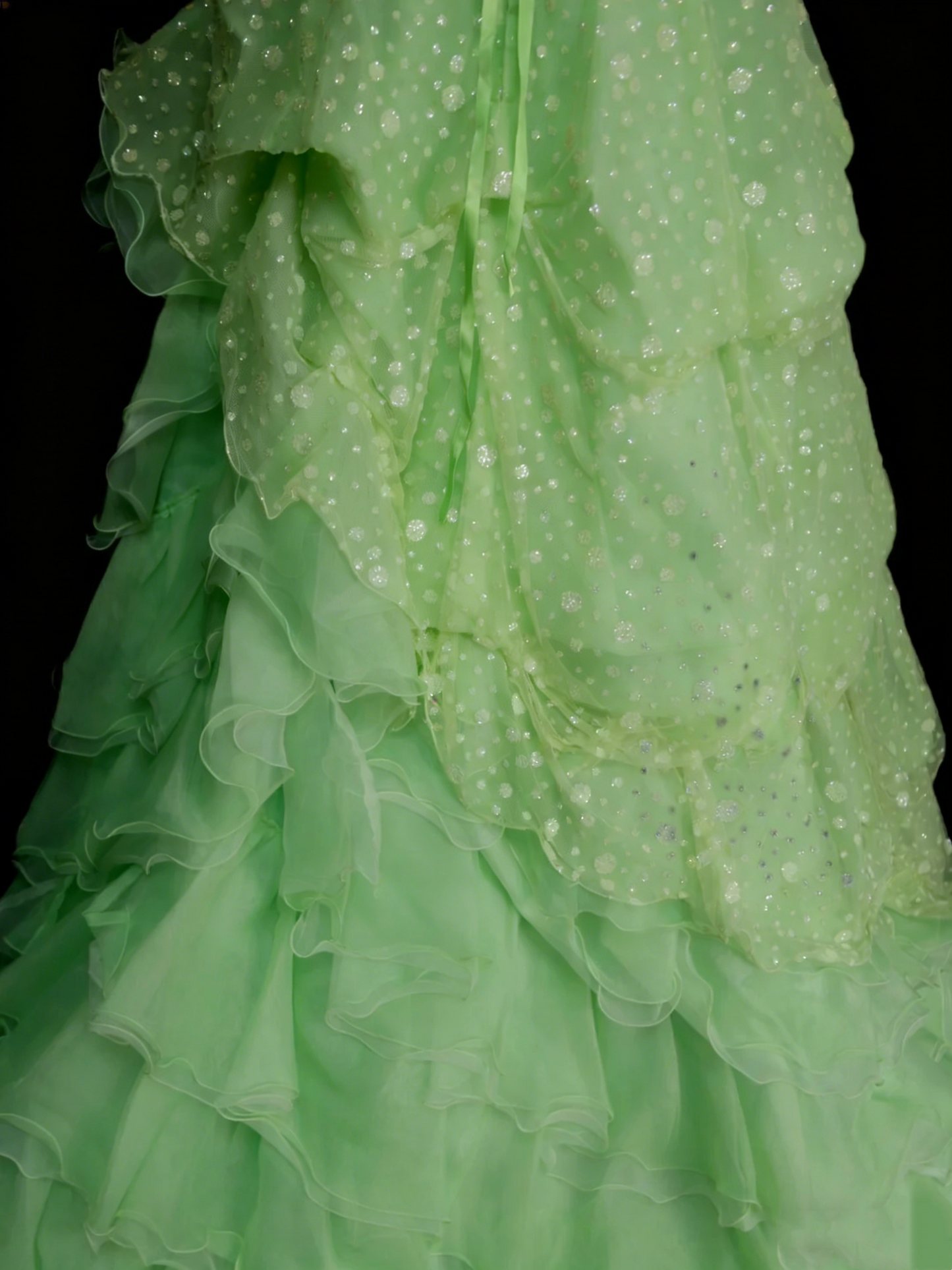 Modest Ball Gown Sweetheart Green Organza 80s Long Prom Dresses Inspiration Party Gowns Vintage Sweet 16 Dress N1311