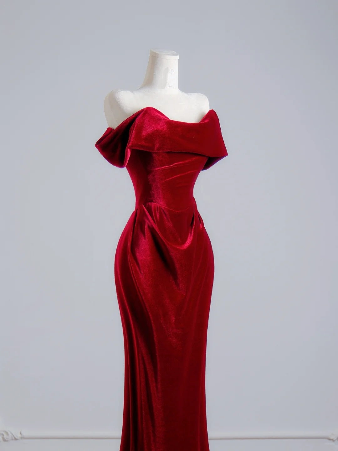 Romantic Mermaid Off The Shoulder Red Satin Long Prom Dresses Impress 18th Birthday Outfits Party Gown N391