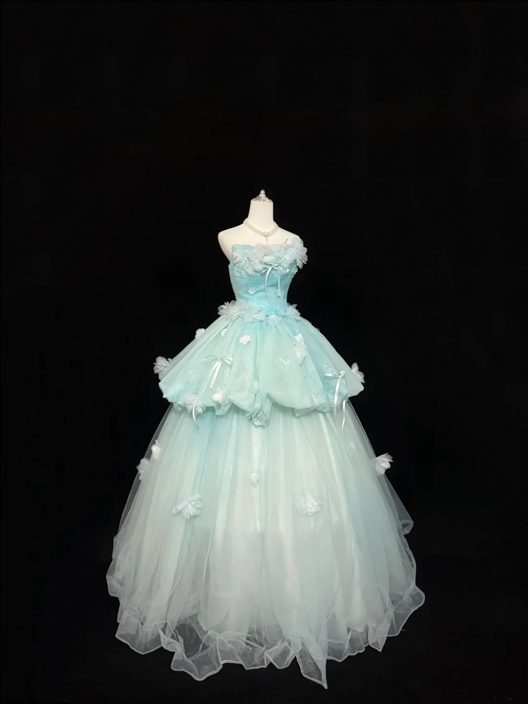 Sweet 16 Dresses Long Ball Gown Lace Sweet Sixteen Long Birthday Dress Strapless Tulle Formal Gown RC0265