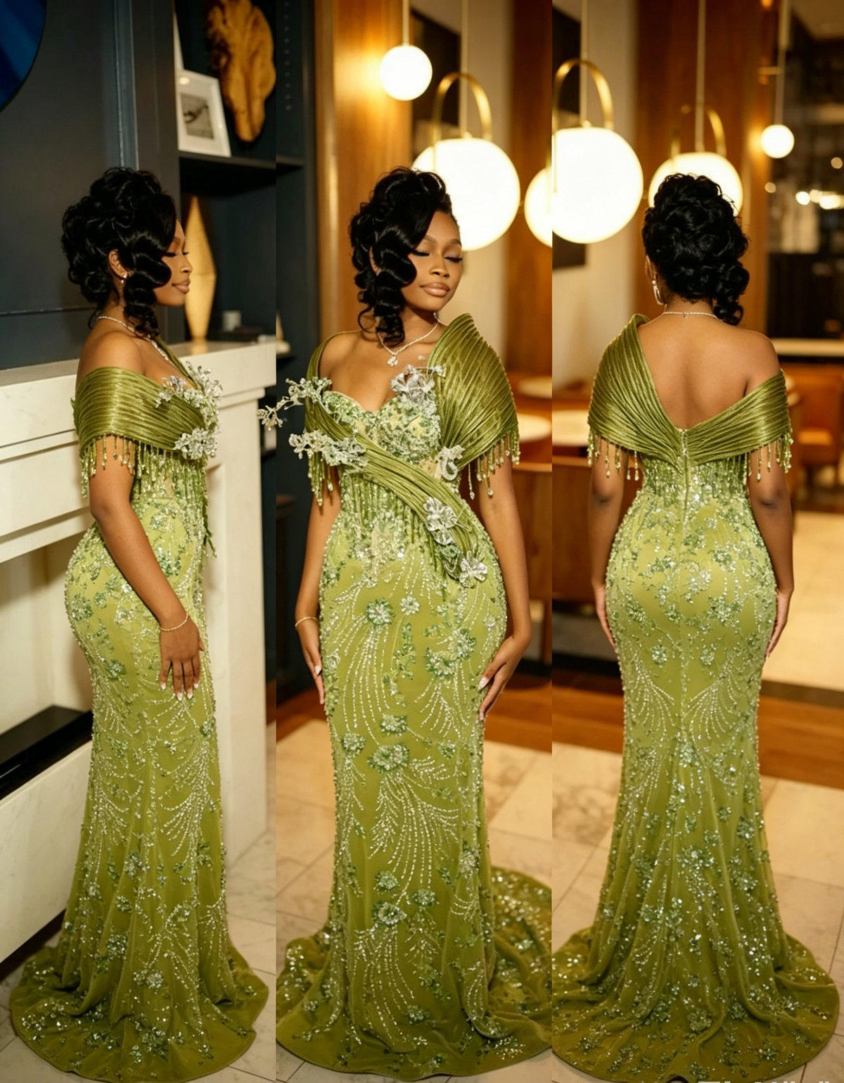 Sparkly Sweetheart Green Elegant Sequin Long Party Dress Prom Dresses Mermaid Bodycon For Women N4084