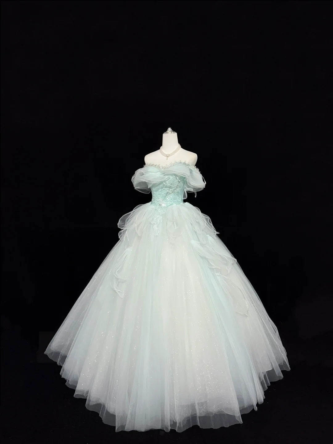 Sweet 15 Quinceanera Dress Ball Gown Off Shoulder Tulle Appliques 15th Birthday Gown RC0132