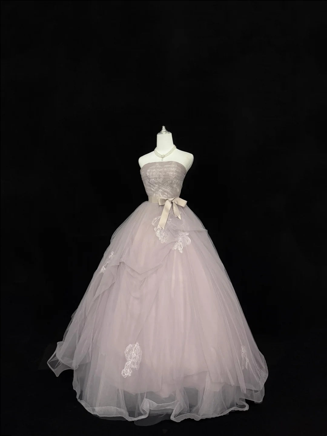 Sweet 16 Dresses Long Ball Gown Sweet Sixteen Long Birthday Dress Strapless Dusty Lilac Tulle Formal Gown RC0295