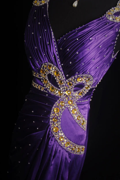 Retro Mermaid Sweetheart Purple Satin 2000s Long Prom Dresses Inspo 19th Birthday Outfits Formal Dress N504
