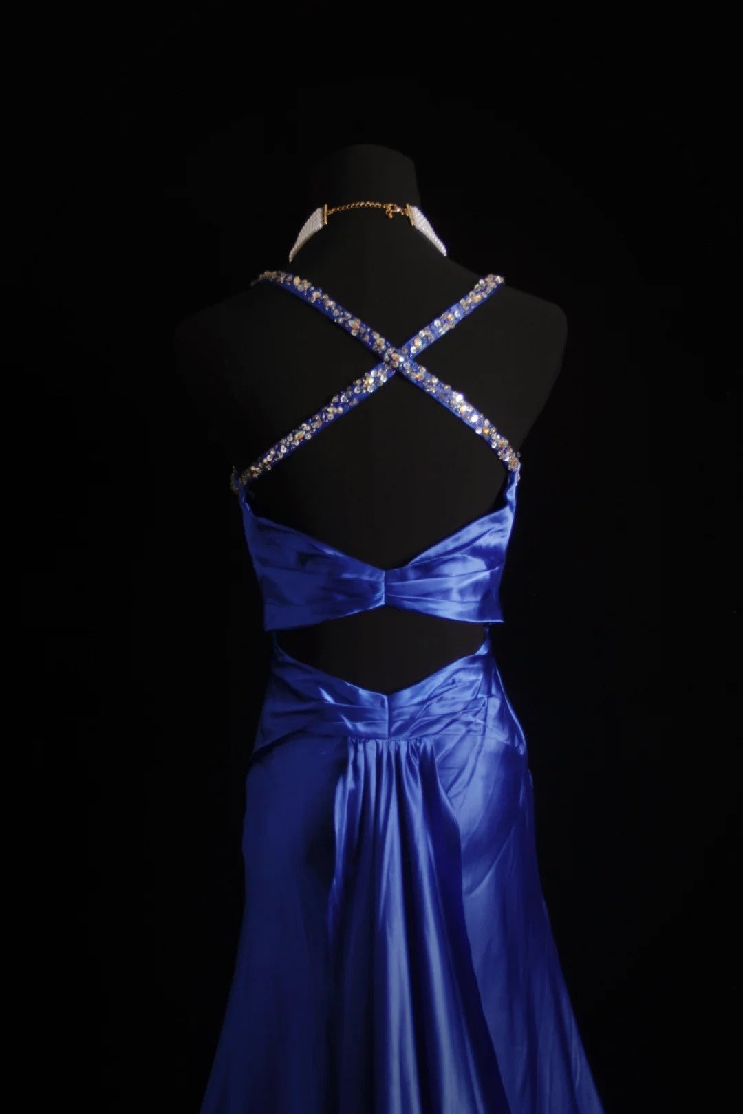 Retro Mermaid Spaghetti Straps Royal Blue Satin 2000s Long Prom Dresses Inspo 18th Birthday Outfits Formal Dress N497