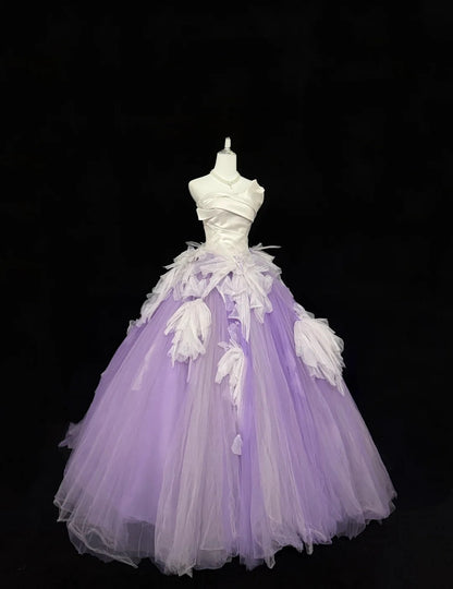 Sweet 16 Dresses Long Ball Gown Sweet Sixteen Long Birthday Dress Strapless Lilac Formal Gown RC0314