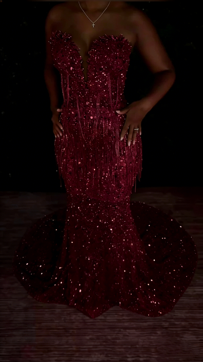 Classy Mermaid Sweetheart Silver Gray Sequins Prom Dresses Party Dress Long Evening Dresses AB2167