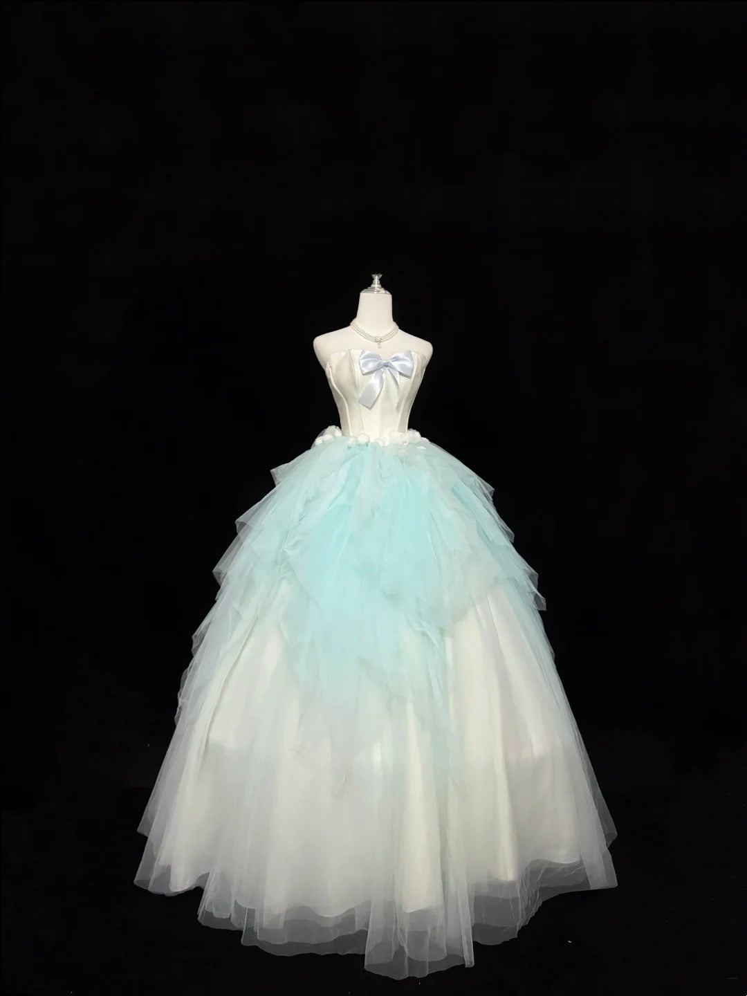 Sweet 16 Dresses Long Ball Gown Sweet Sixteen Long Birthday Dress Sweetheart Blue Tulle Formal Gown RC0304