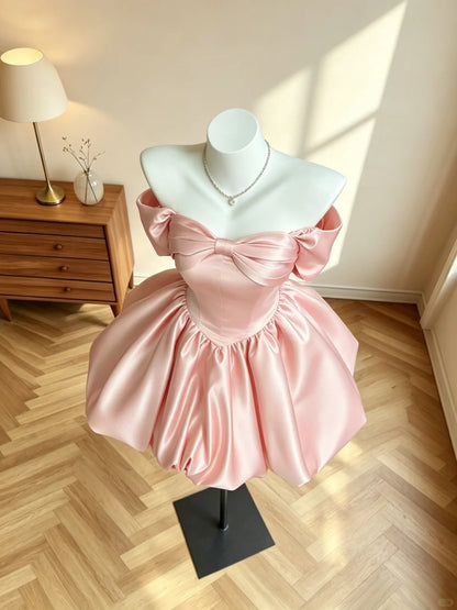Pretty Outfit Ideas For Teens Girls Mini Senior Inspo Short Pink Ball Gown Birthday Outfits Homecoming Dress RB3059