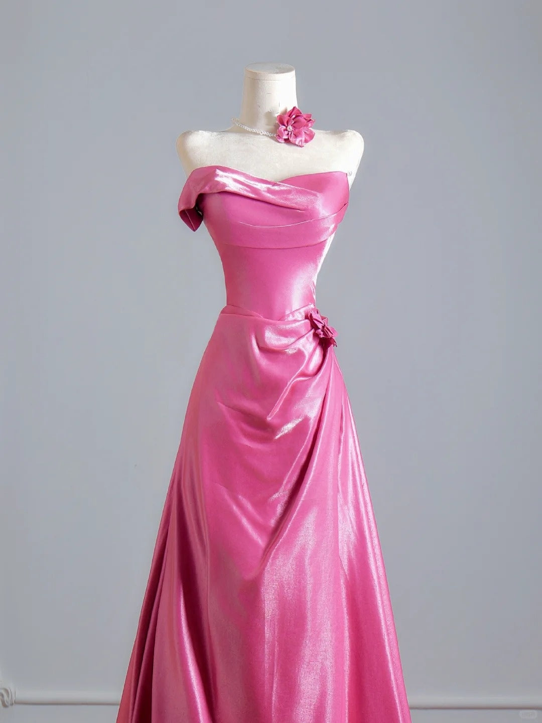 Timeless A line Strapless With Ruched Pink Long Prom Dresses Inspiration Party Dress Prom Gowns N305