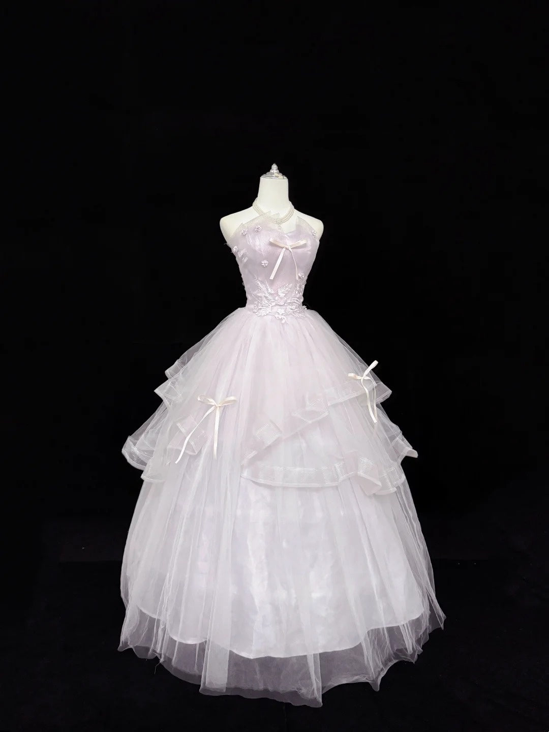 Sweet 16 Dresses Long Ball Gown Sweet Sixteen Long Birthday Dress Strapless Light Lilac Tulle Formal Gown RC0310