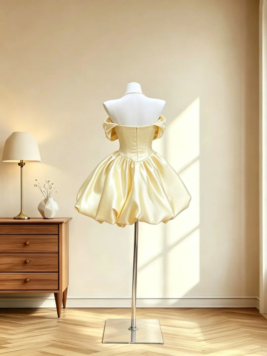 Pretty Outfit Ideas For Teens Girls Off The Shoulder Inspo Short Yellow Ball Gown Birthday Outfits Homecoming Dress RB3062