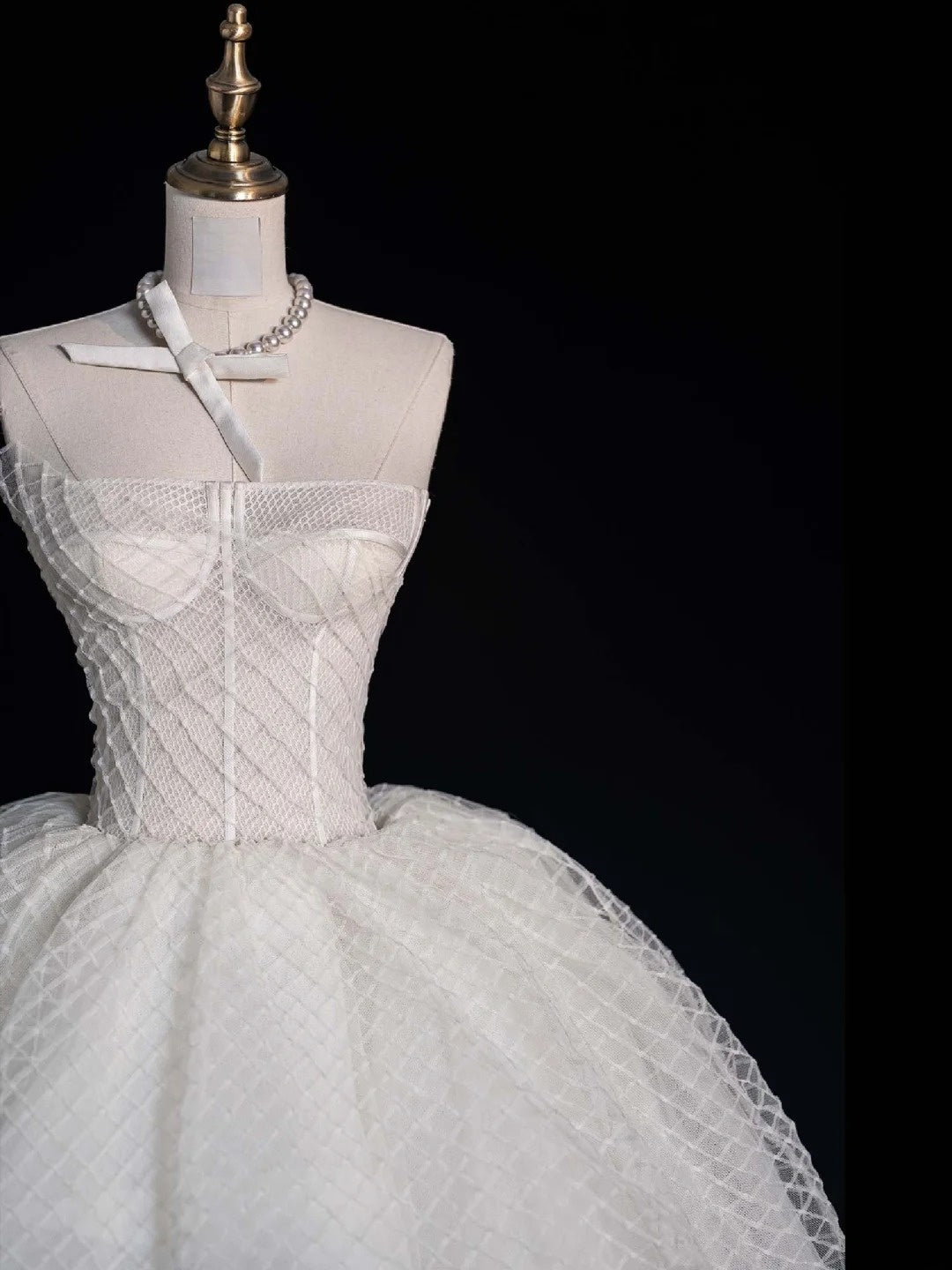 Classy Ball Gowns High Low Strapless White Tulle Prom Dresses Graduation Gown 20th Birthday Outfits N507